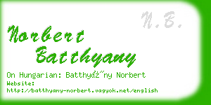 norbert batthyany business card